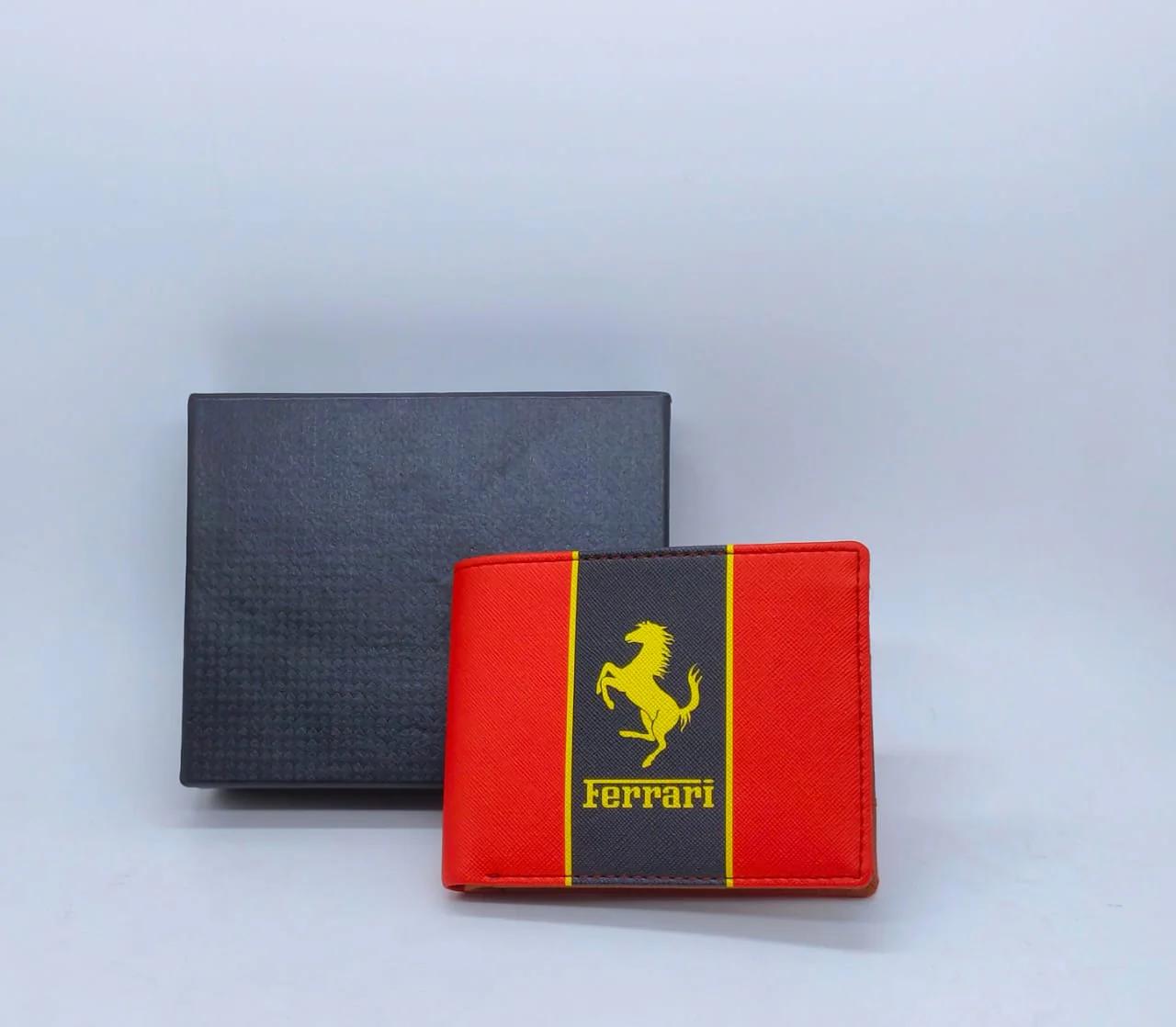Farrary red leather heavy Quality wallet for man