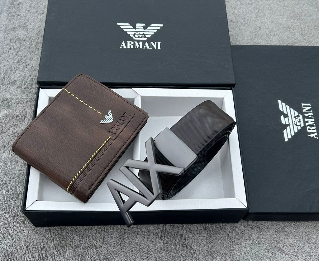 Armani belt and wallet premium quality belt