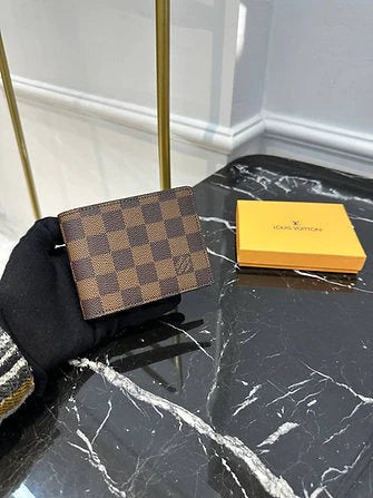 lv leather heavy  quality brown colur latest full printed design fancy look wallet