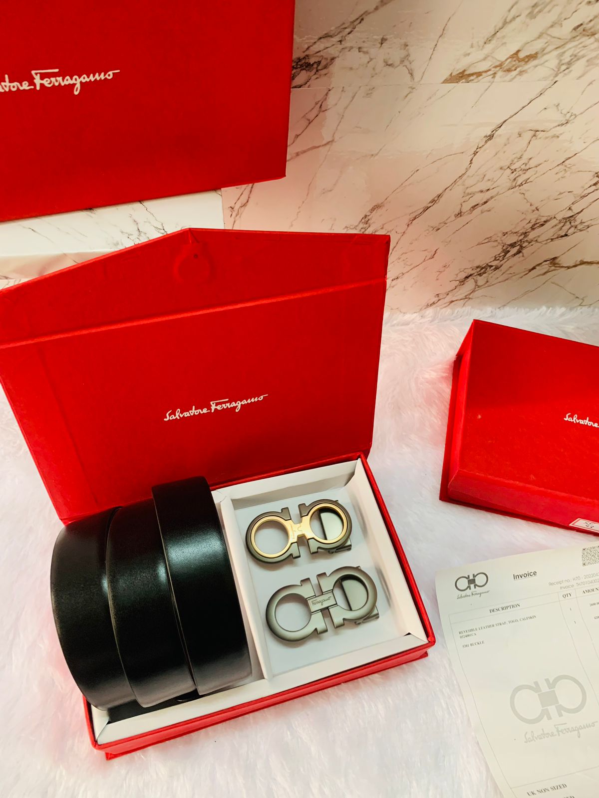 salvatore ferragamo 2 pcs buckle premium quality belt combo