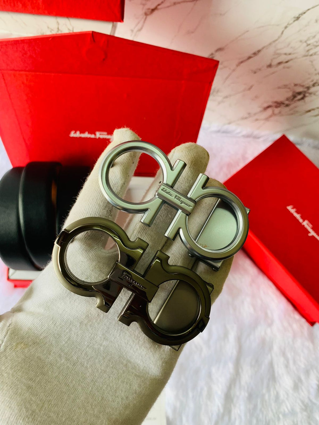 salvatore ferragamo 2 pcs buckle premium quality belt combo