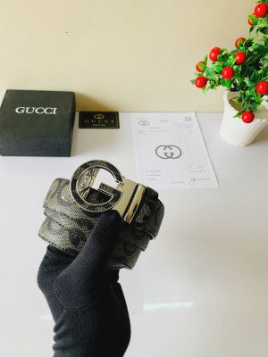 Gucci Black Auto Lock Printed Premium Quality Belt