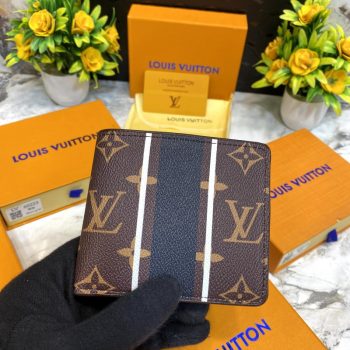 LV Leather Heavy Quality Brown Color Latest Full Printed Design Fancy Look Wallet for Men