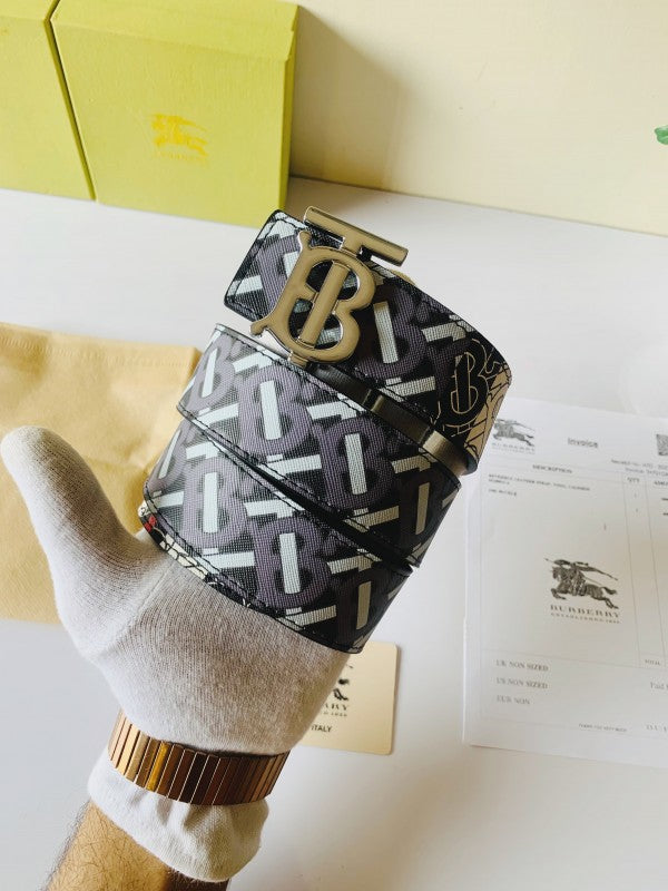 Burberry Silver Black New printed premium quality Belt