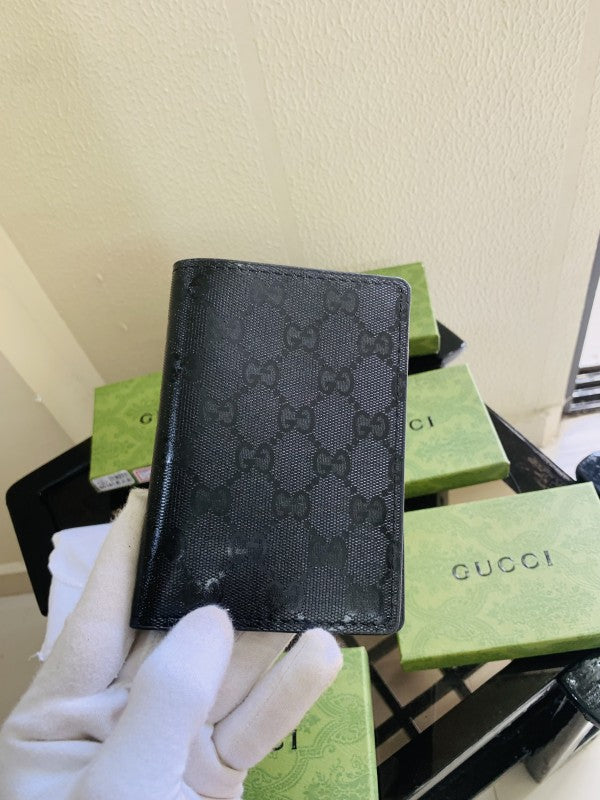 gucci full black hlf long wallet for men