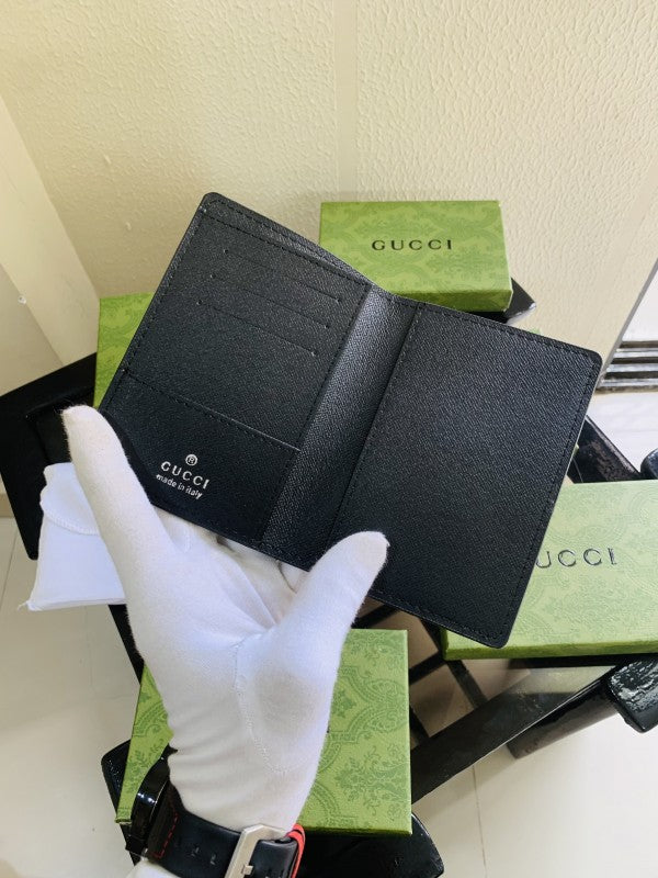 gucci full black hlf long wallet for men