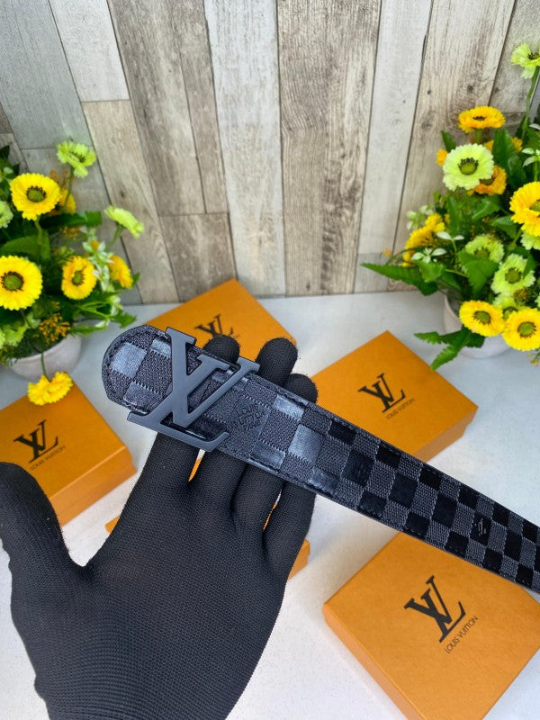 louis vuitto n full black premium quality belt