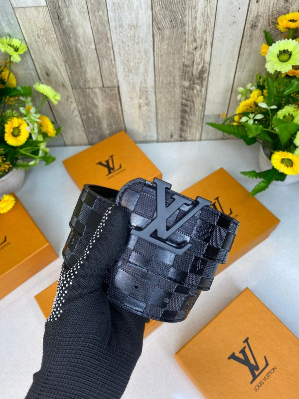 louis vuitto n full black premium quality belt