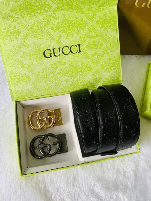 Guccci printed quality 2 pcs buckle combo