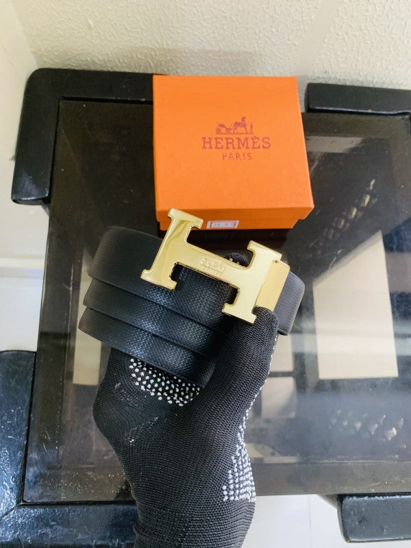 Hermes golden black pemium quality belt