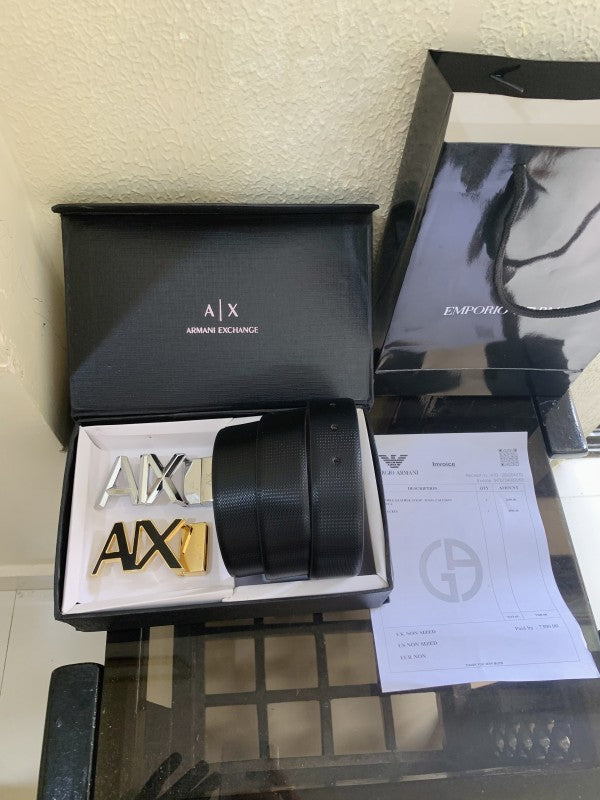 Armani Premium Quality 2-Piece Buckle Combo