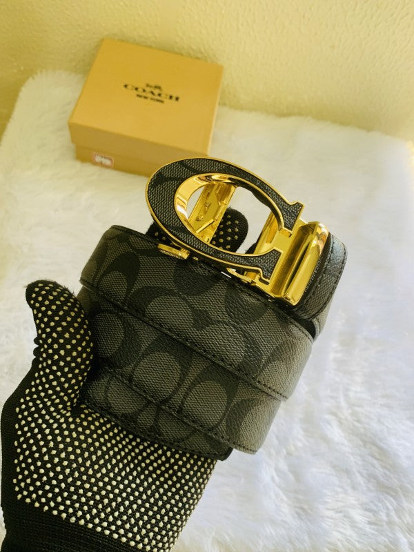 Coach golden blck premium qualty automatic lock belt