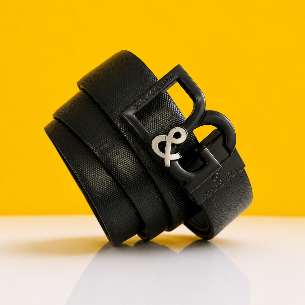 Dolce & Gabbana matte black premium leather belt
