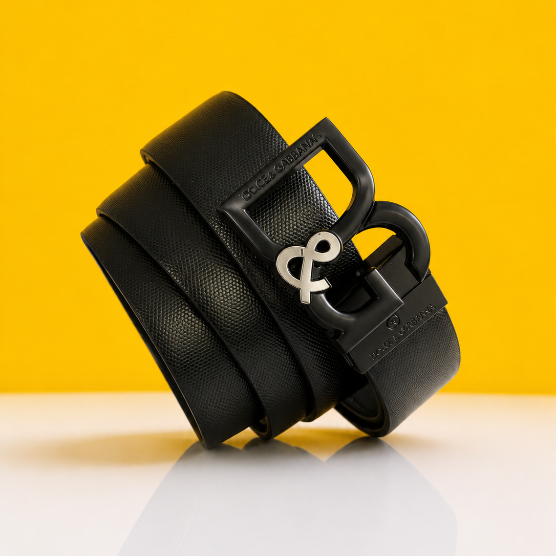 Dolce & Gabbana matte black premium leather belt