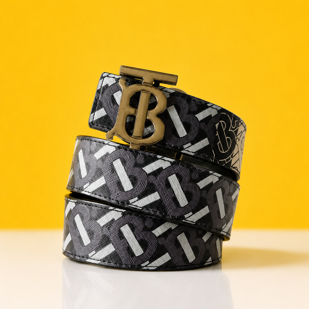 Burberry Silver Black New printed premium quality Belt