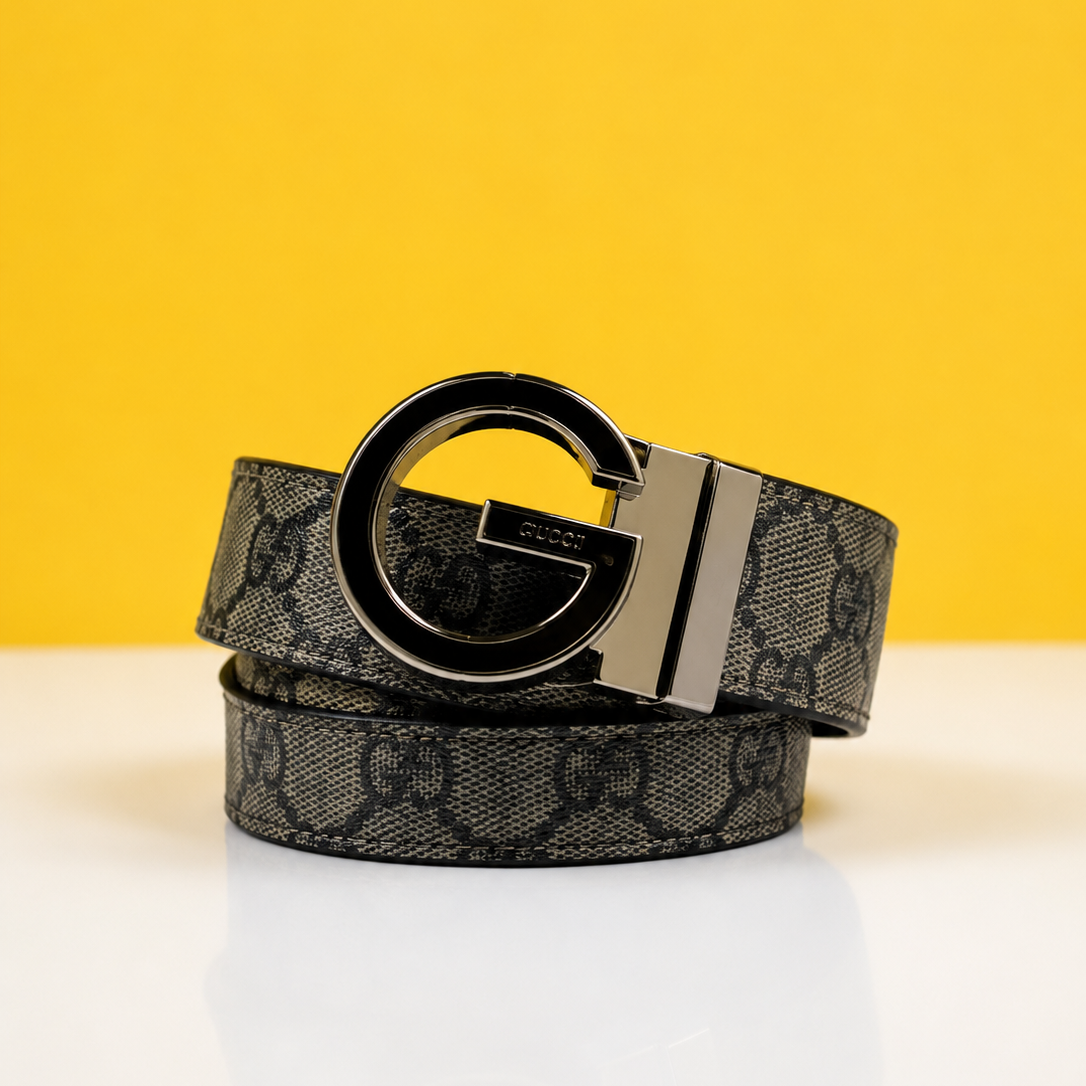 Gucci Black Auto Lock Printed Premium Quality Belt