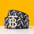 Burberry Silver & Black Printed Premium Quality Belt
