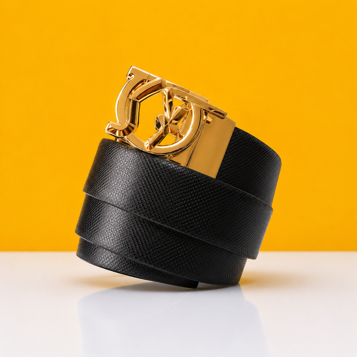 Salvatore Ferragamo Golden Black Reversible Belt