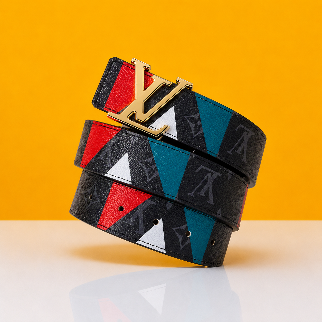 Louis Vuitton Printed Leather Quality Belt