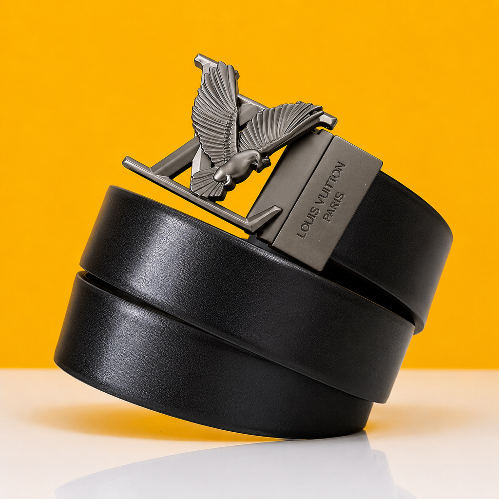 Louis Vuitton Gray Leather Quality Revesible Belt