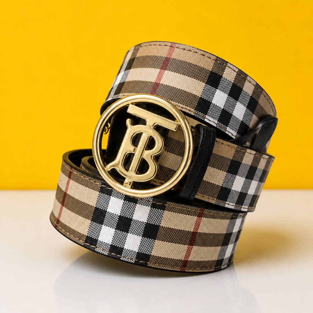Burberry Golden Ring New Leather Quality Belt