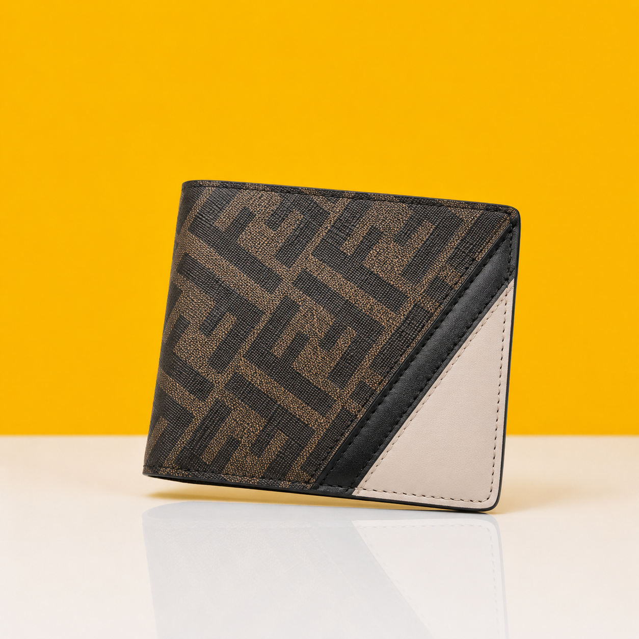 Fendii Leather Heavy quality multi color latest full printed design Fancy look wallet for men