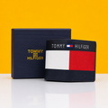 Tommy hilfiges red and white Burkina leather slimfold wallet for man