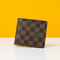 lv leather heavy  quality brown colur latest full printed design fancy look wallet
