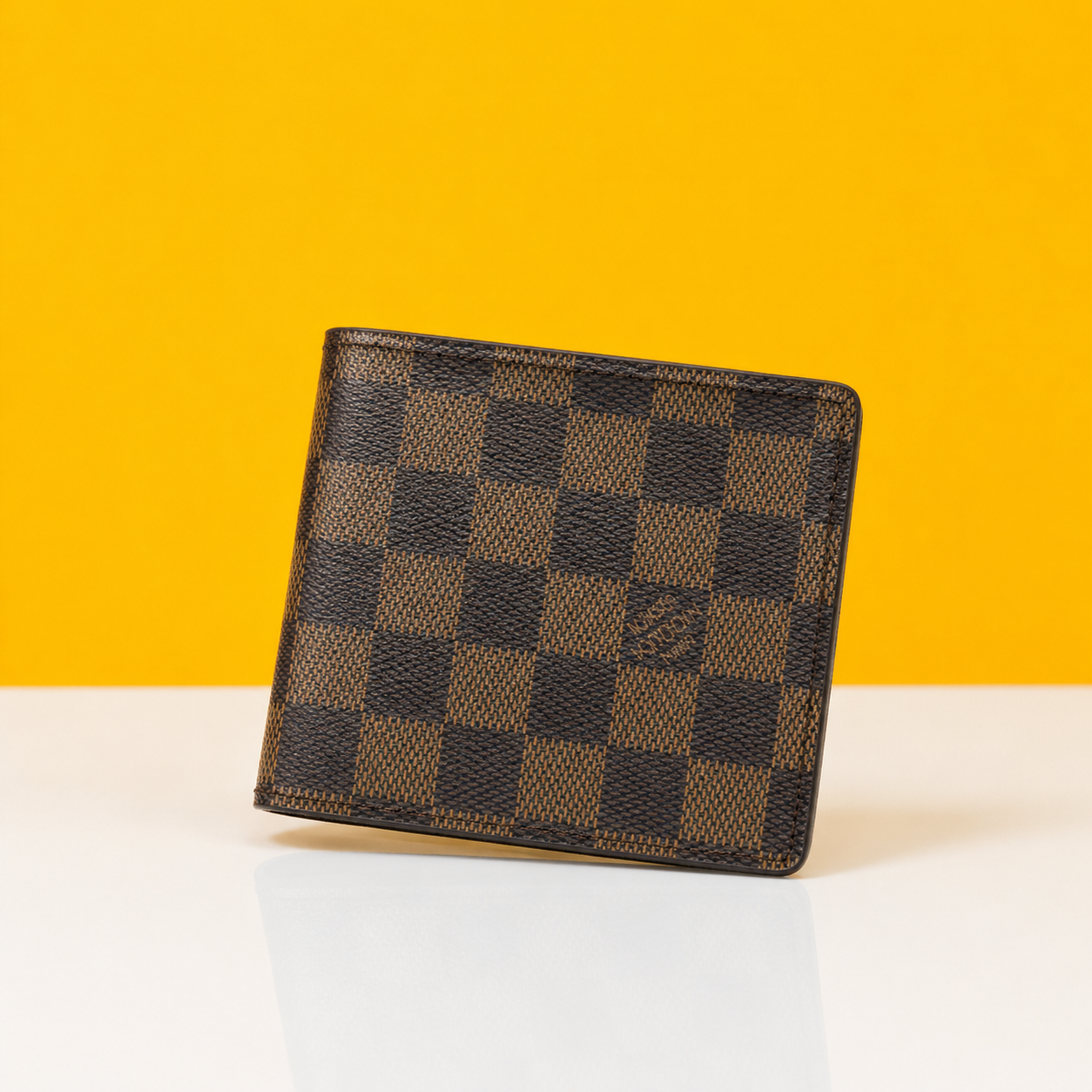 lv leather heavy  quality brown colur latest full printed design fancy look wallet