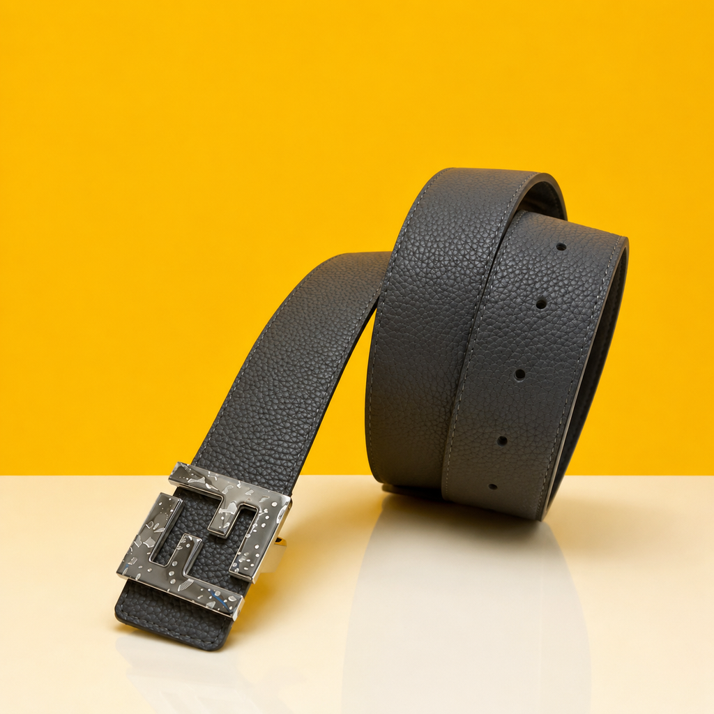 FF Logo Reversible Leather Belt word