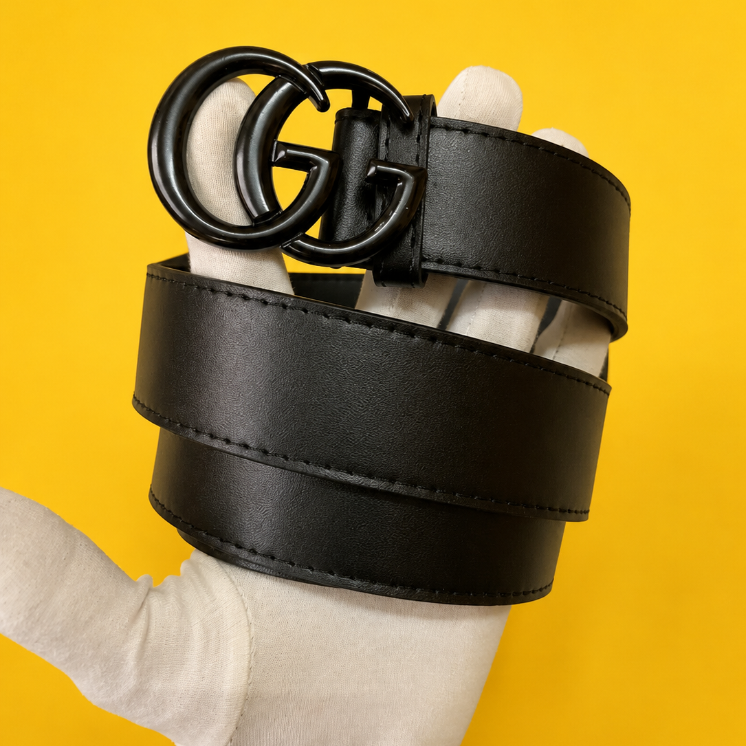 Gucci full black belt