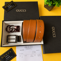 gucci printed premium quality 2 pcs buckle combo