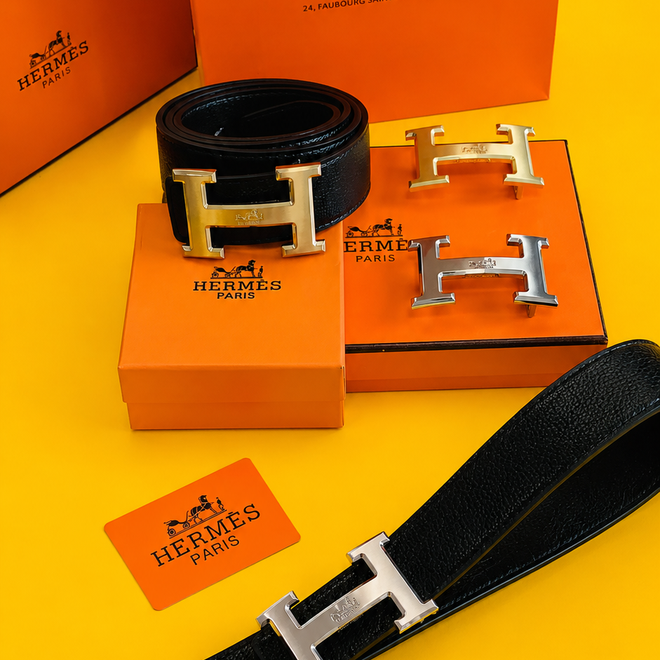 Hermees 2 pcs premium quality belt combo