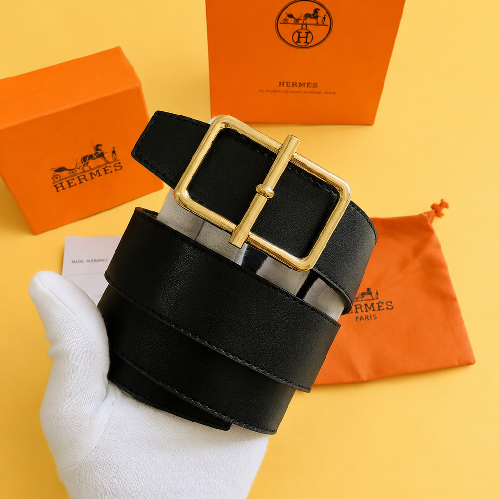 Hermess Golden Black Premium Quality Belt