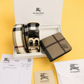 Burberry printed premium quality belt and wallet combo