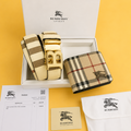 Burberry Printed Premium Quality Belt and Wallet Combo