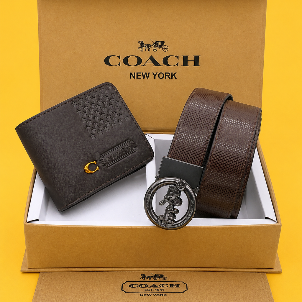 Coacch belt & wallet premium quality combo