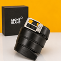 mont bllanc silver black premium quality belt