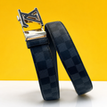 Luis Vuiitton Gold and Black Premium Belt For Men