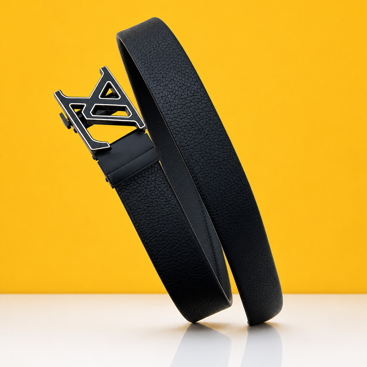 Luis Vuiitton Gold and Black Belt For Men