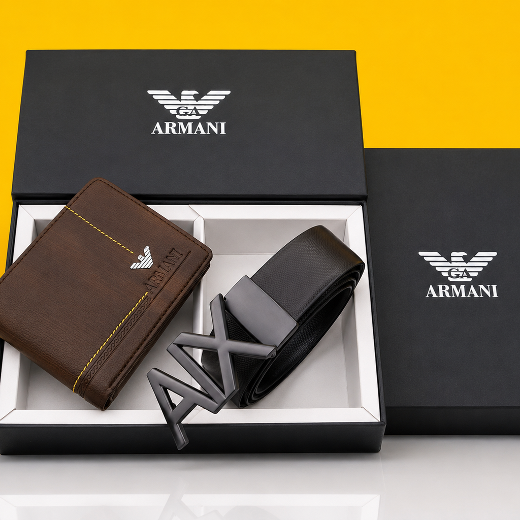 Armani belt and wallet premium quality belt