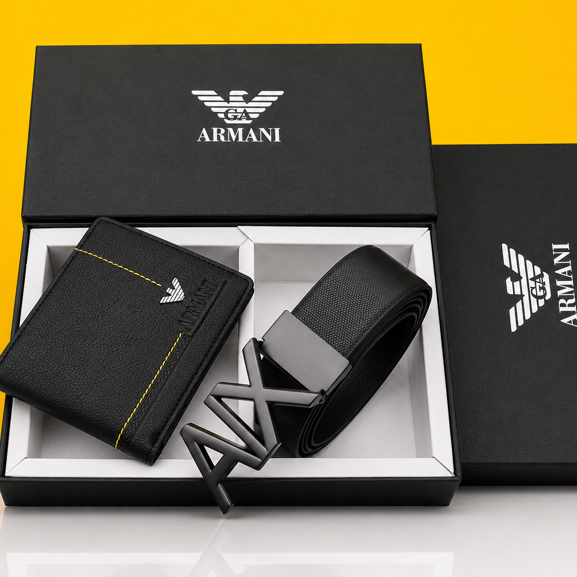 Armani belt and wallet premium quality belt