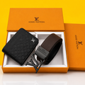 louis vuitton belt and wallet brown premium quality combo