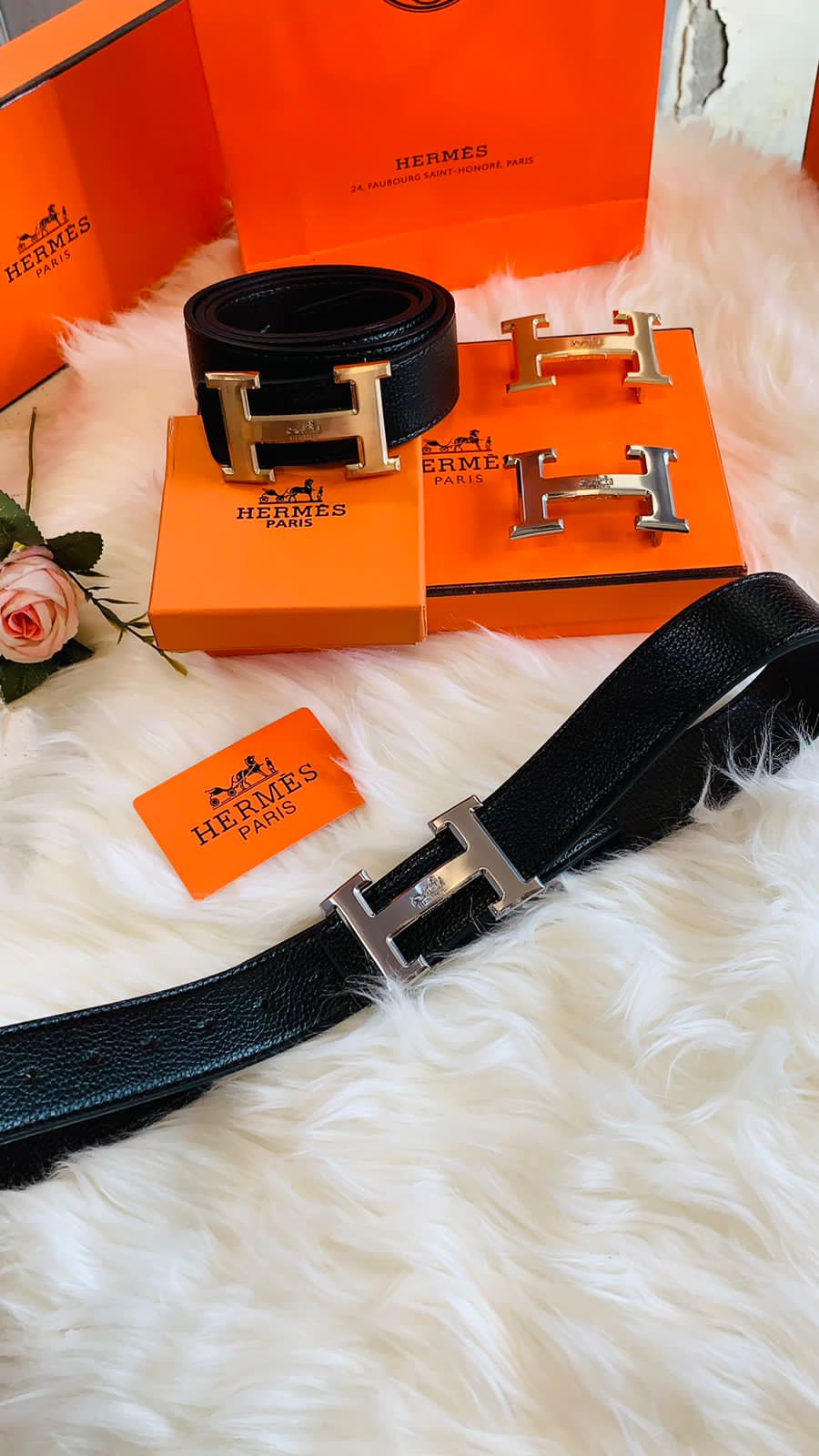 Hermees 2 pcs premium quality belt combo