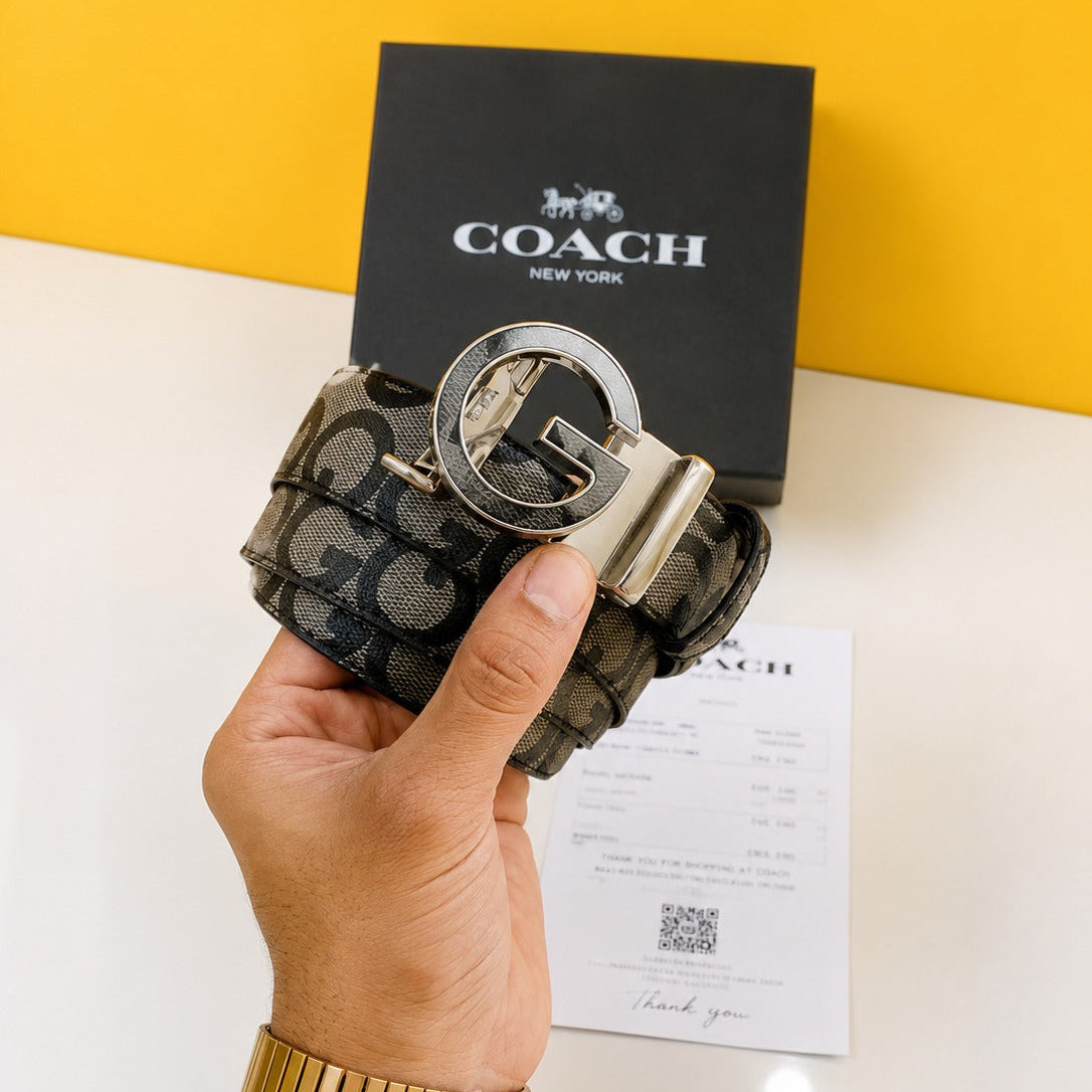 Gucci silver black printed premium quality belt
