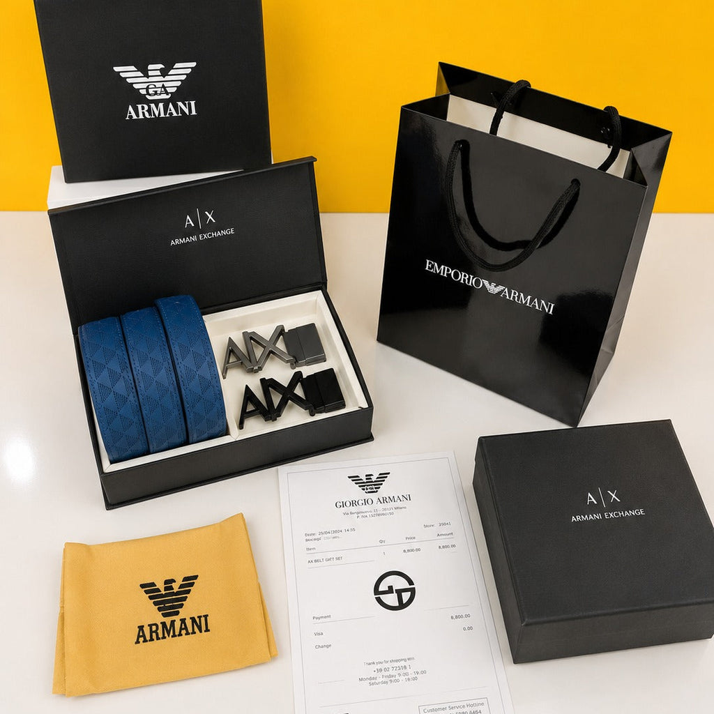 Armanii 2 pcs buckle premium quality belt combo