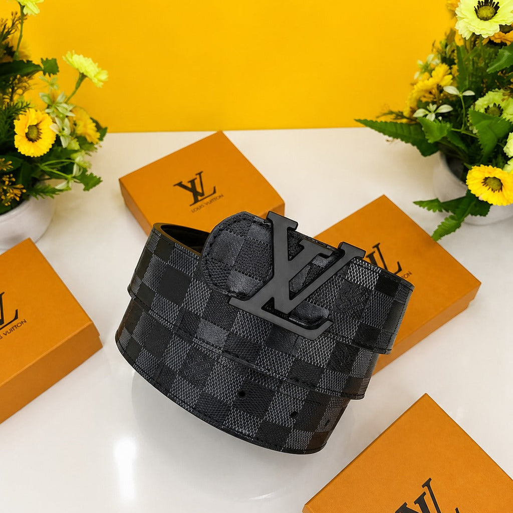 louis vuitto n full black premium quality belt