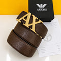 Armani golden brown printed premium quality belt