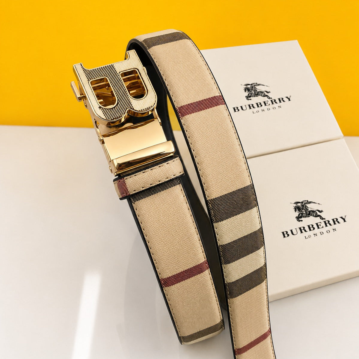 Burberry Black Printed Premium Quality Belt