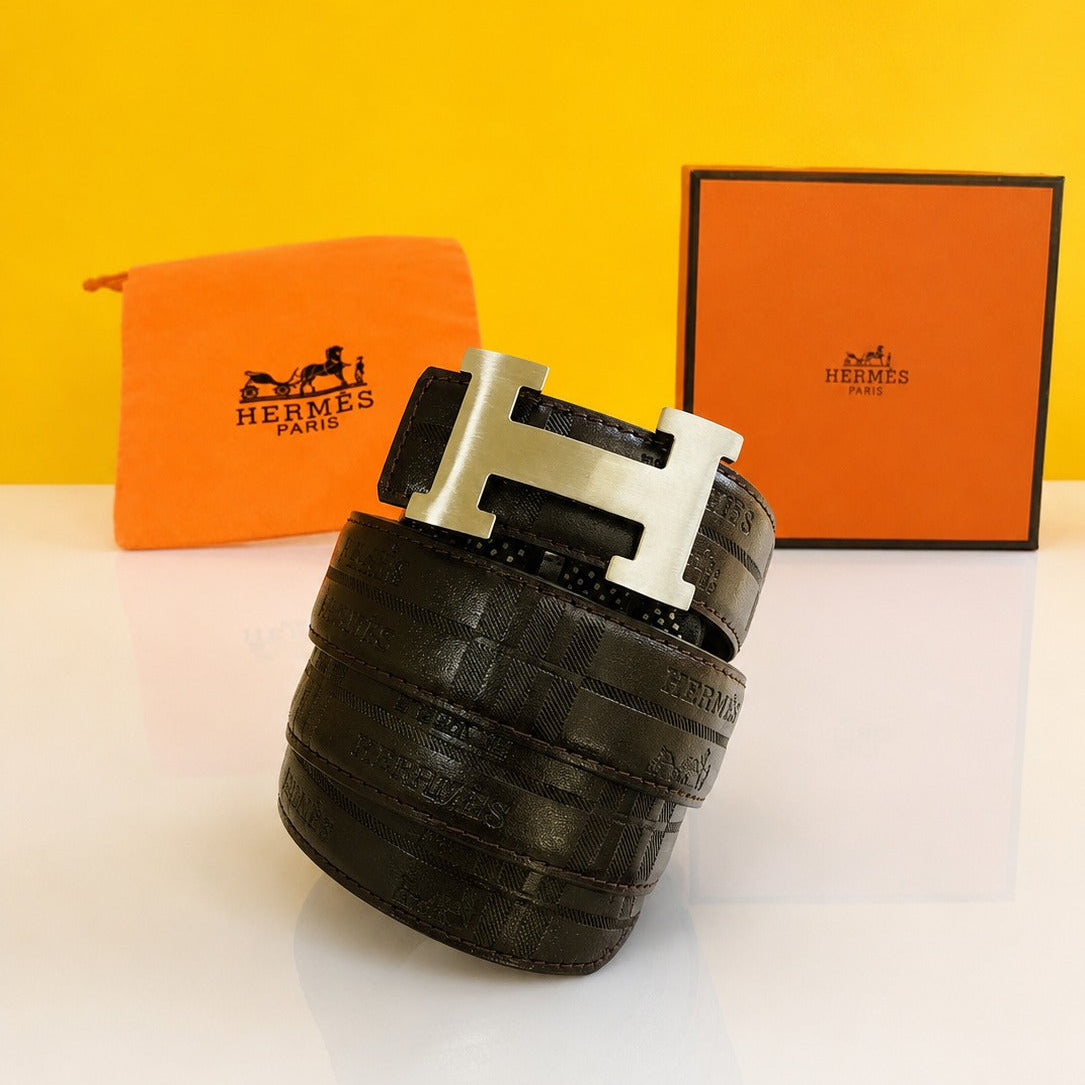 Hermès Silver Buckle Brown Premium Quality Belt
